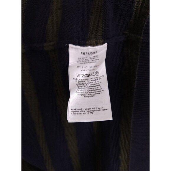 ANERKJENDT Akrico Sweater Size S Mens Blue Green Rolled Cable Knit 9519224 - Picture 11 of 11